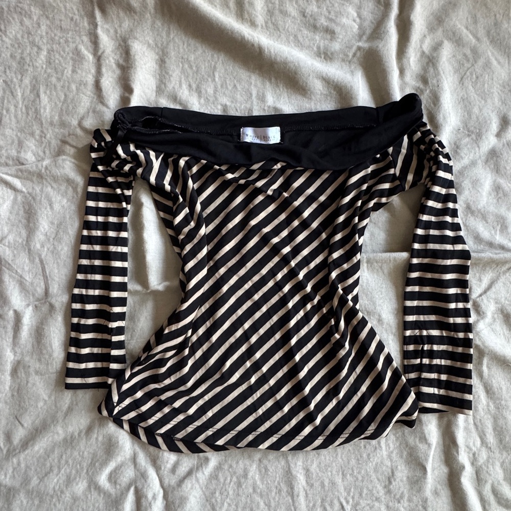 Y2K Striped Off-Shoulder Women's Top